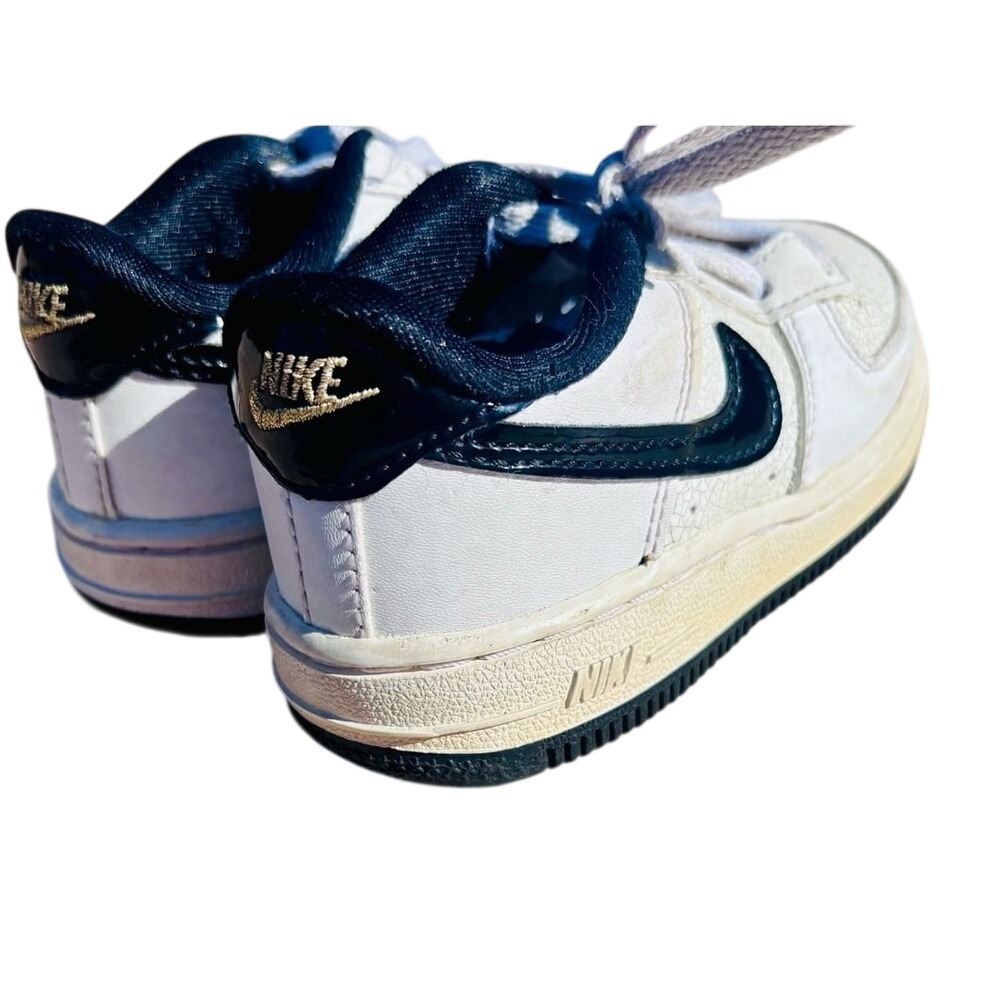 Nike Force 1 Toddler Sneakers White Black Gold Good Condition Classic AF1 Low